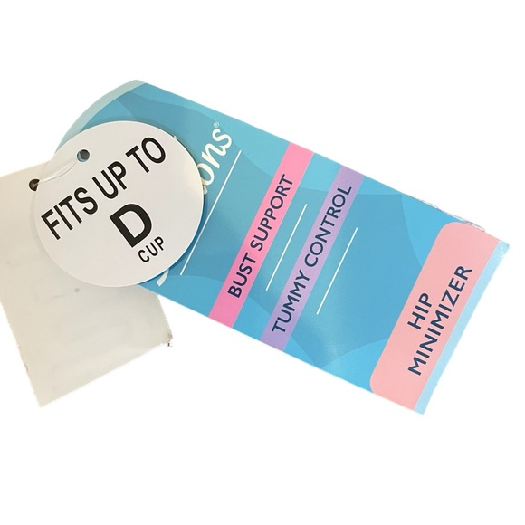 Swim Solutions Triple Tier Fauxini Black White One Piece Bathing Suit Size 10 - Picture 4 of 9